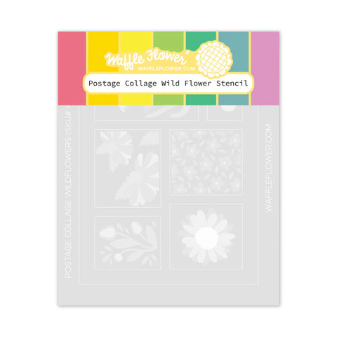 Waffle Flower - Postage Collage Wild Flower Stencil