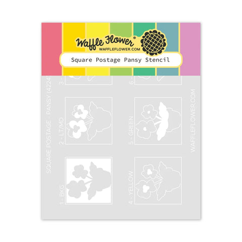 Waffle Flower - Square Postage Pansy Stencil