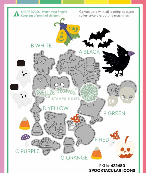 Waffle Flower - Postage Collage Spooktacular Icons Dies