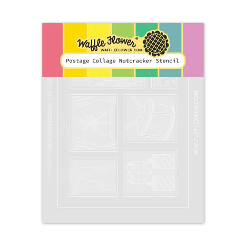 Waffle Flower - Postage Collage Nutcracker Stencil