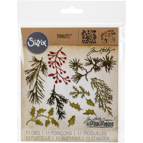 Sizzix - Tim Holtz Mini Holiday Greens Thinlit Dies