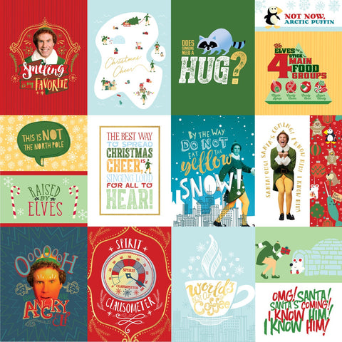 Paper House - 12"x 12" Elf Foiled (Christmas Cheer Tags) Double-Sided Paper