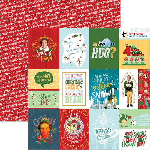 Paper House - 12"x 12" Elf Foiled (Christmas Cheer Tags) Double-Sided Paper