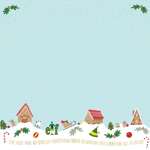 Paper House - 12"x 12" Elf Foiled (Spread Christmas Cheer) Double-Sided Paper