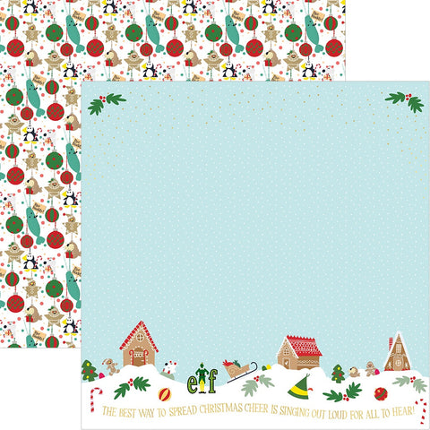 Paper House - 12"x 12" Elf Foiled (Spread Christmas Cheer) Double-Sided Paper