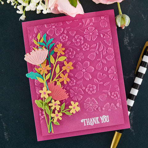 Spellbinders - Flower Frenzy Floral Reflection 3D Embossing Folder