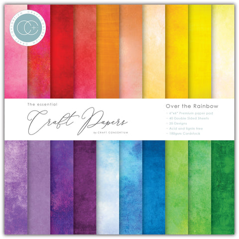 Craft Consortium Over the Rainbow Double-Sided 6"x 6" Paper Pad