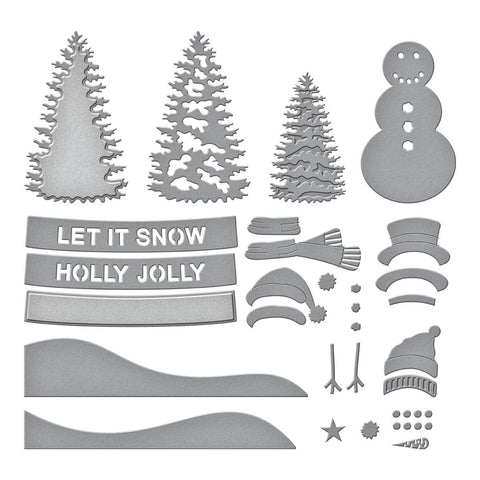 Spellbinders - Snowman Scene, Snow Globe Dies