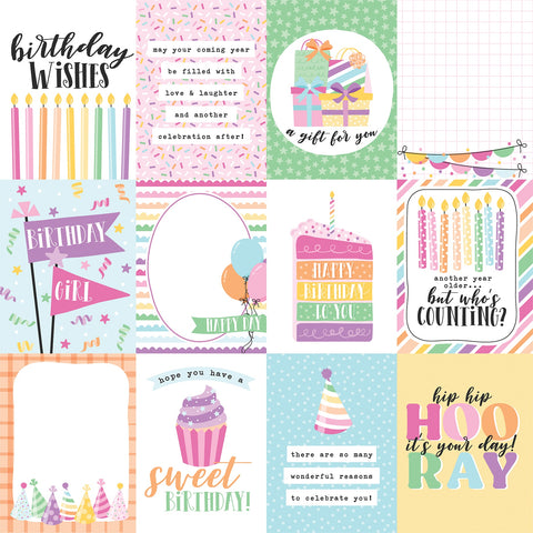 Echo Park 12"x 12" Make a Wish Birthday Girl (3x4 Journaling Cards) Double-Sided Paper