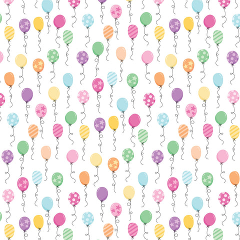 Echo Park 12"x 12" Make a Wish Birthday Girl (Birthday Girl Balloons) Double-Sided Paper