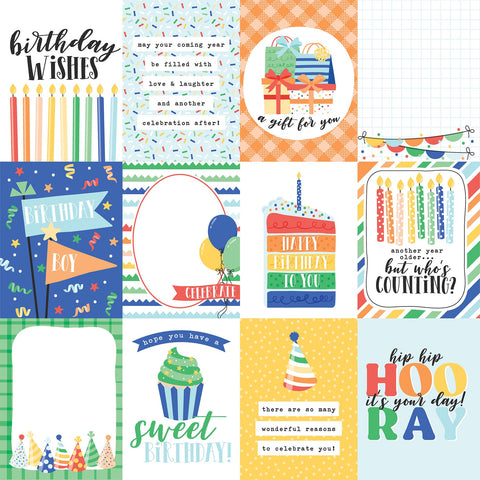 Echo Park 12"x 12" Make a Wish Birthday Boy (3x4 Journaling Cards) Double-Sided Paper