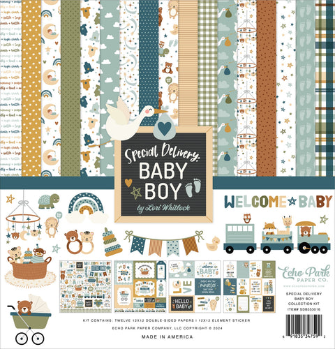 Echo Park - 12"x 12" Special Delivery Baby Boy Paper Pack