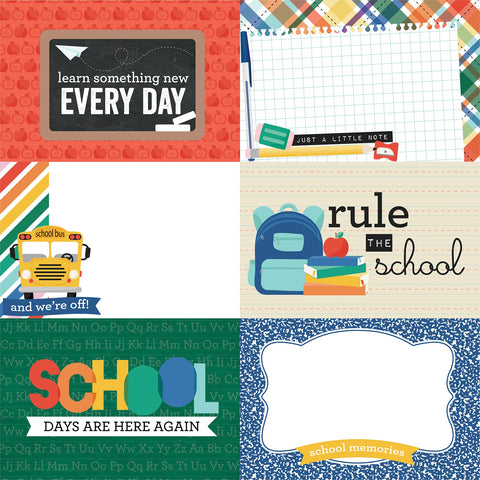 Echo Park 12"x 12" 6x4 Journaling Cards (Off to School) Double-Sided Paper