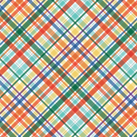 Echo Park 12"x 12" Playground Plaid (Off to School) Double-Sided Paper