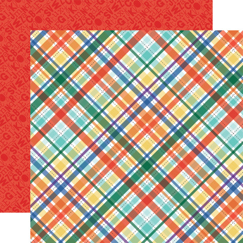 Echo Park 12"x 12" Playground Plaid (Off to School) Double-Sided Paper