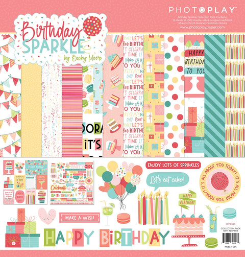 PhotoPlay - 12"x 12" Birthday Sparkle Paper Pack
