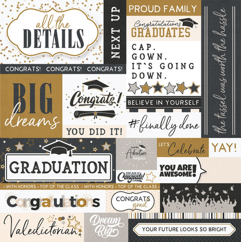 PhotoPlay - 12"x 12" All the Details (The Graduate) Double-Sided Cardstock