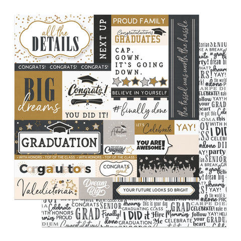 PhotoPlay - 12"x 12" All the Details (The Graduate) Double-Sided Cardstock