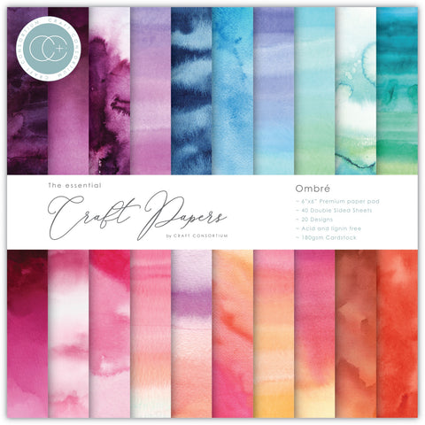 Craft Consortium Ombre Double-Sided 6"x 6" Paper Pad