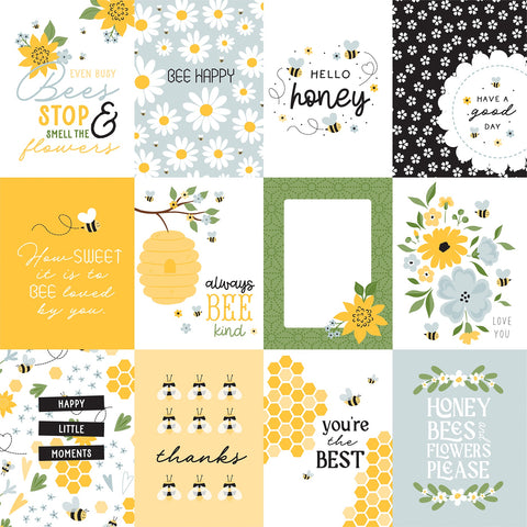 Echo Park 12"x 12" 3x4 Journaling Cards (Happy As Can Bee Collection) Double-Sided Cardstock