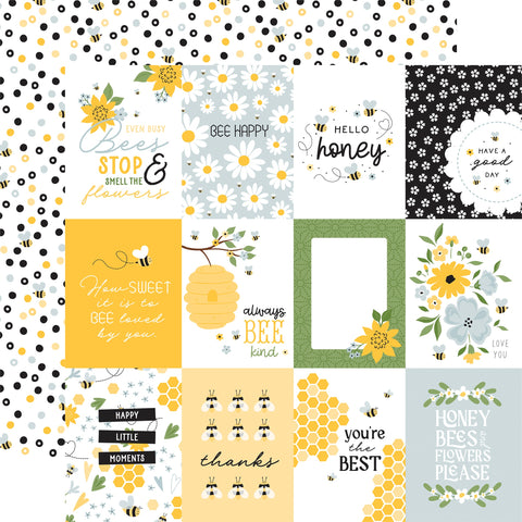 Echo Park 12"x 12" 3x4 Journaling Cards (Happy As Can Bee Collection) Double-Sided Cardstock