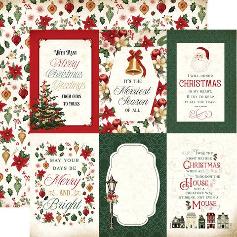 Carta Bella 12"x 12" 4x6 Journaling Cards (A Vintage Christmas) Double-Sided Paper