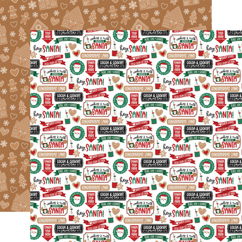 Echo Park - 12"x 12" Baking Phrases (Baking Spirits Bright) Double-Sided Paper