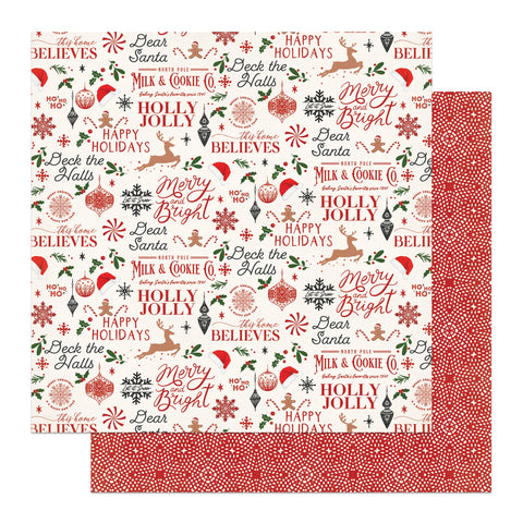 PhotoPlay - 12"x 12" Milk & Cookies (Holly & Ivy) Double-Sided Paper