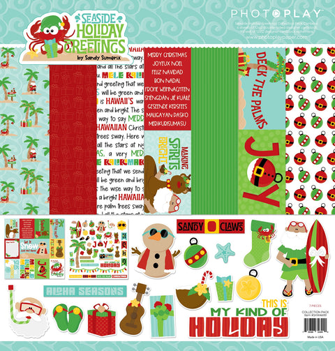 PhotoPlay - 12"x 12" Seaside Holiday Greetings Paper Pack