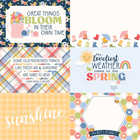 Echo Park - 12'x 12" 6"x 4" Journaling Cards (Blossoms & Bees Collection) Double-Sided Paper