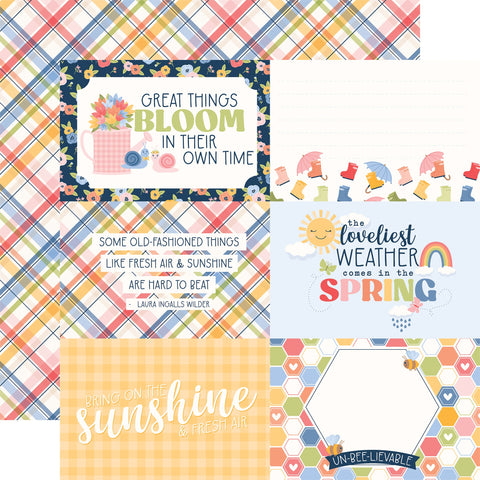 Echo Park - 12'x 12" 6"x 4" Journaling Cards (Blossoms & Bees Collection) Double-Sided Paper