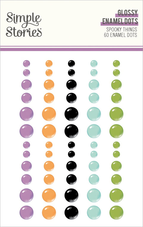 Simple Stories - Enamel Dots/Embellishments (Spooky Things)(60 Count)