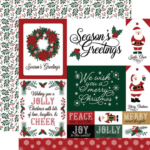 Echo Park 12"x 12" Multi Journaling Cards (Santa Claus) Double-Sided Paper