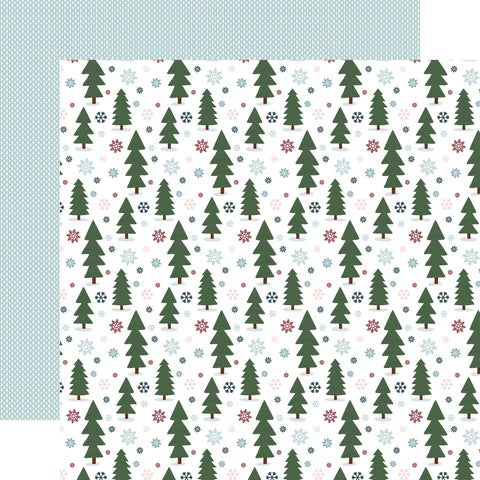 Echo Park 12'x 12" Snowy Forest Trees (Winter Fun) Double-Sided Paper
