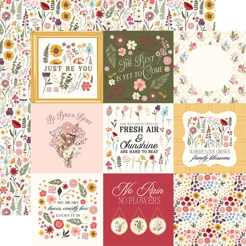 Carta Bella - 12'x 12" 4x4 Journaling Cards (Pressed Floral) Double-Sided Paper