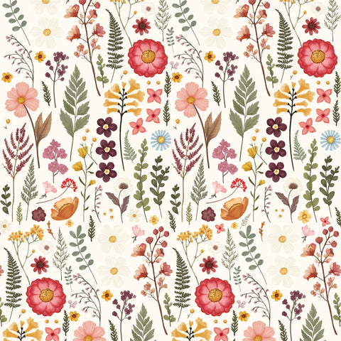 Carta Bella - 12'x 12" 3x4 Journaling Cards (Pressed Floral) Double-Sided Paper