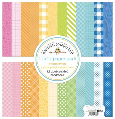 Doodlebug - 12"x 12" Petite Prints (Summer Fun) Paper Pack