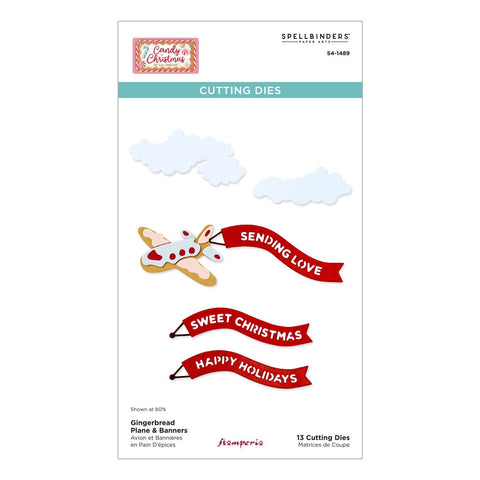 Spellbinders - Gingerbread Plane & Banners (Candy Christmas Collection) Dies