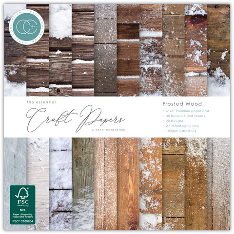 Craft Consortium - 6"x 6" Frosted Wood Double-Sided Paper Pad