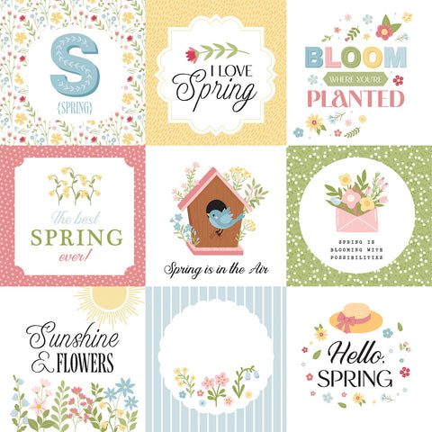 Echo Park - 12"x 12" 4x4 Journaling Cards (In Full Bloom) Double-Sided Paper