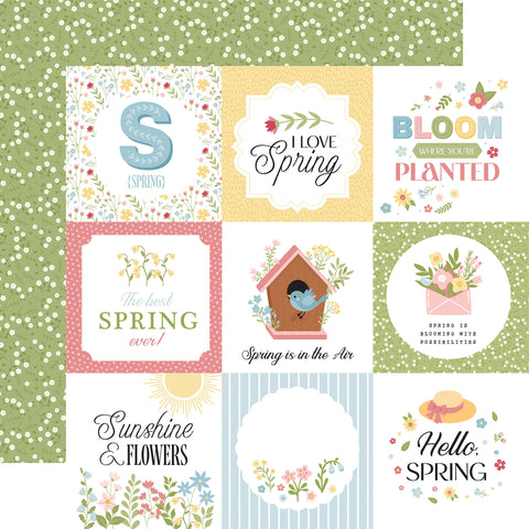 Echo Park - 12"x 12" 4x4 Journaling Cards (In Full Bloom) Double-Sided Paper