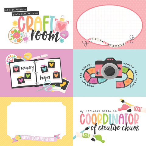 Echo Park - 12'x 12" 6"x 4" Journaling Cards (Craft Room) Double-Sided Paper