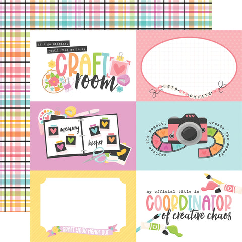 Echo Park - 12'x 12" 6"x 4" Journaling Cards (Craft Room) Double-Sided Paper