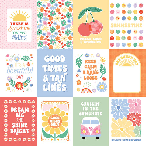 Echo Park - 12"x 12" 3"x 4" Journaling Cards (Our Groovy Summer) Double-Sided Paper