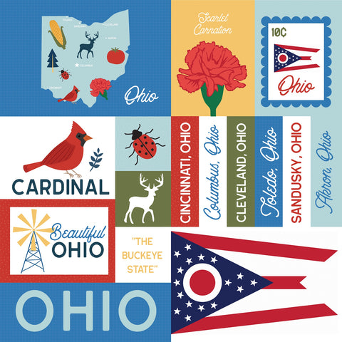 Echo Park - 12"x 12" Our United States (Ohio) Double-Sided Paper