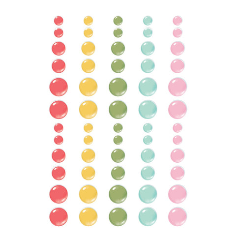 Simple Stories - Enamel Dots/Embellishments (Pink Lemonade)(60 Count)
