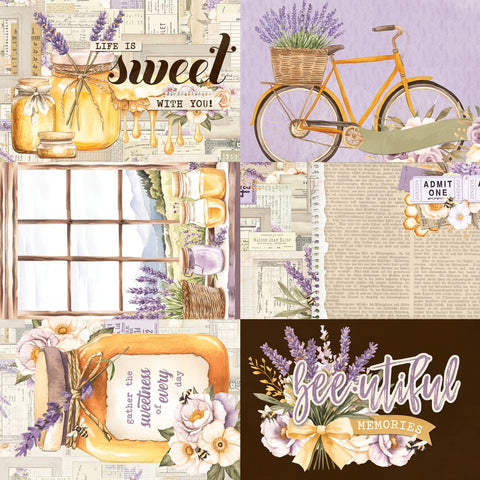 Simple Stories - 12'x 12" 4x6 Elements (Lavender Fields) Double-Sided Paper