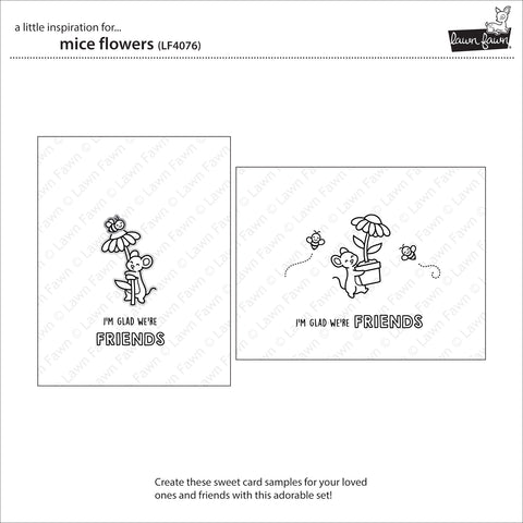 Lawn Fawn - Mice Flowers Stamp Set
