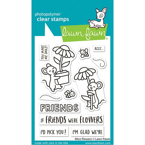 Lawn Fawn - Mice Flowers Stamp Set