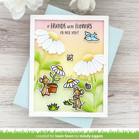 Lawn Fawn - Mice Flowers Stamp Set